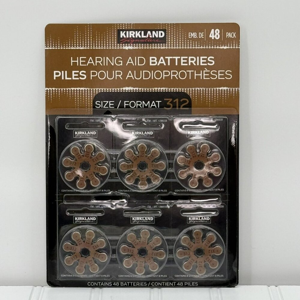 Kirkland‎ Signature Hearing Aid Batteries Size/Format 312, 1.45 Volt, 48 Pack